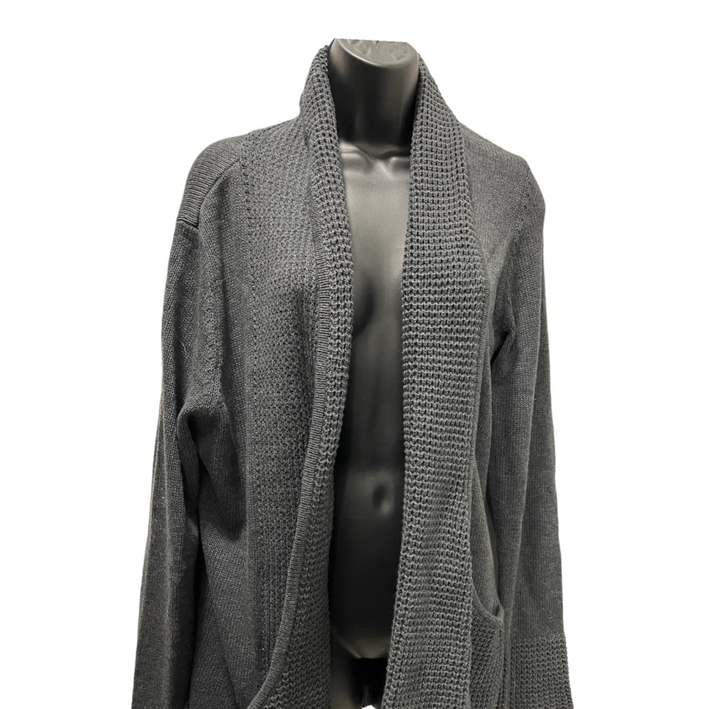 Women's Dark Gray Linda Matthews New York Longline Style Cardigan Size XL